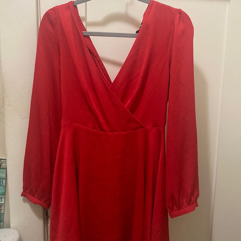 Long sleeve red dress